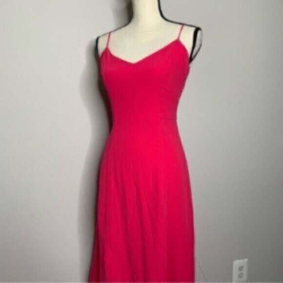 NWT J. Crew Pink Drapey Spaghetti Strap Maxi Dress With Side Slit - Picture 9 of 14